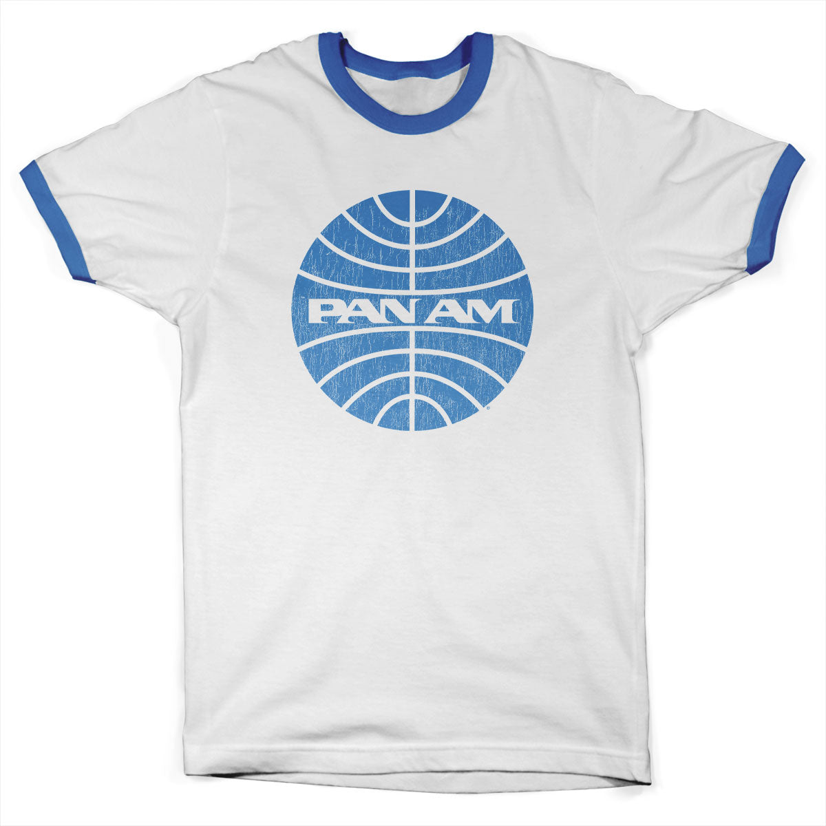 Pan-Am Washed Globe Logo Ringer Tee