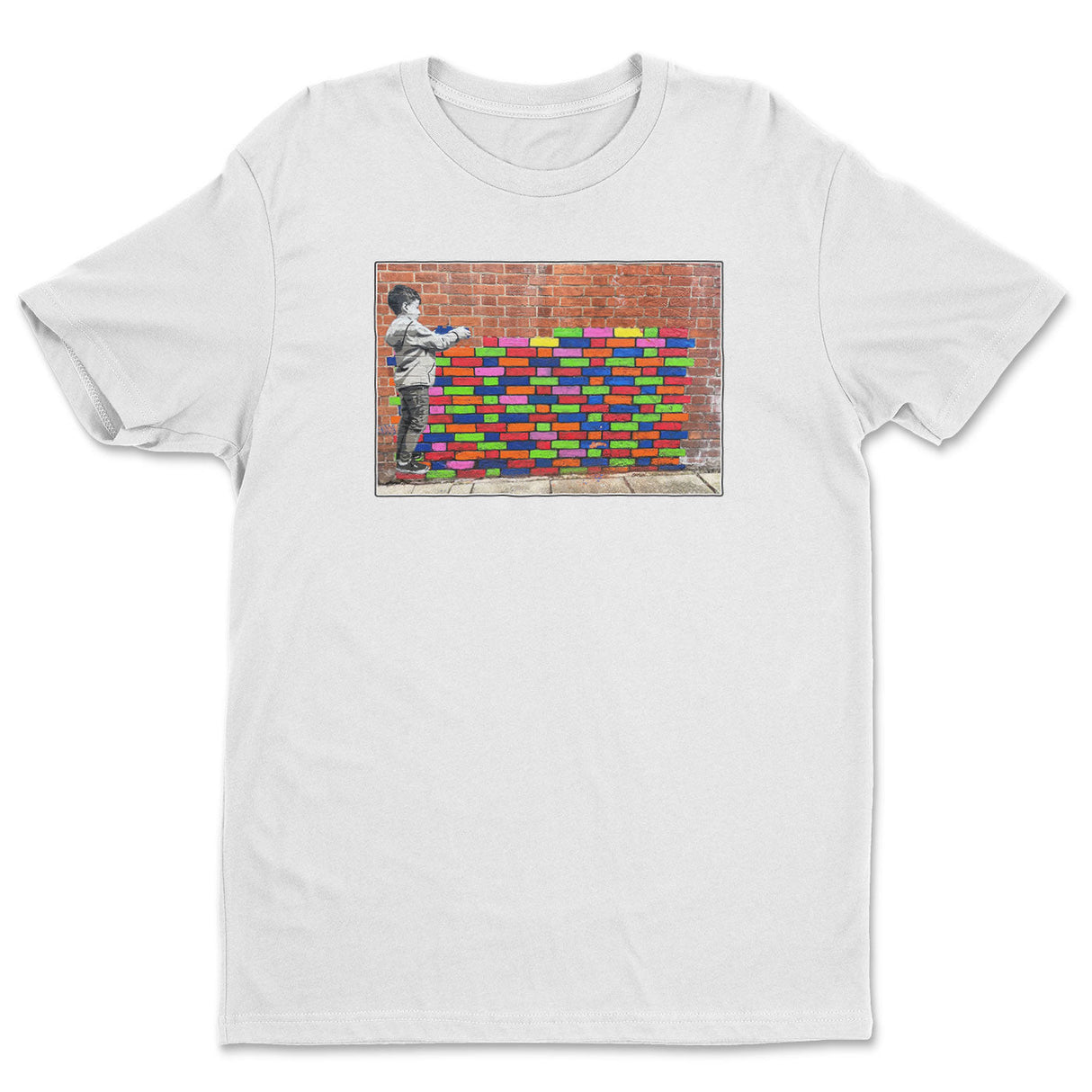 Banksy - Colorful Brick Wall Tee