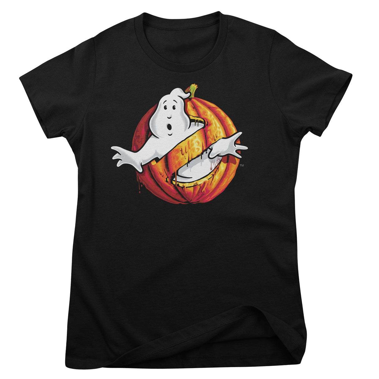 Ghostbusters Halloween Pumpkin Logo Girly Tee