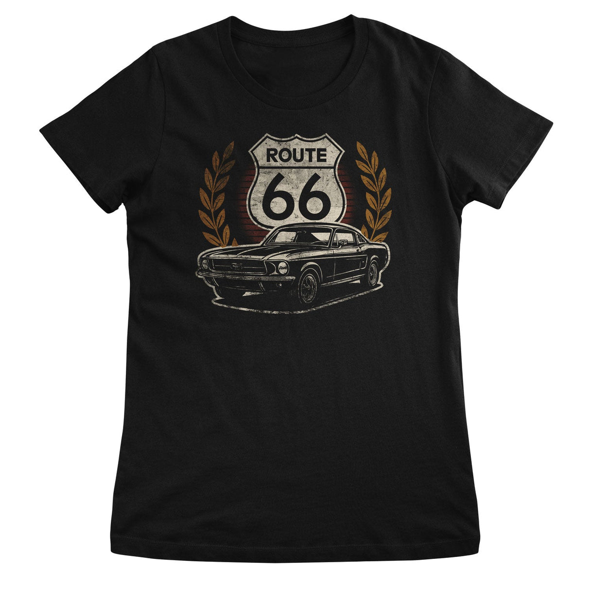 Route 66 Muscle Car Girly Tee