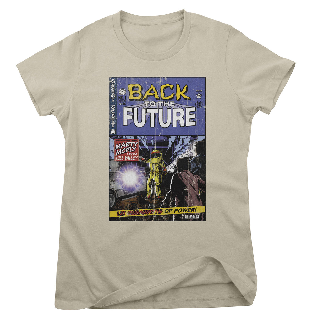 Back To The Future Comic Book Cover Girly Tee