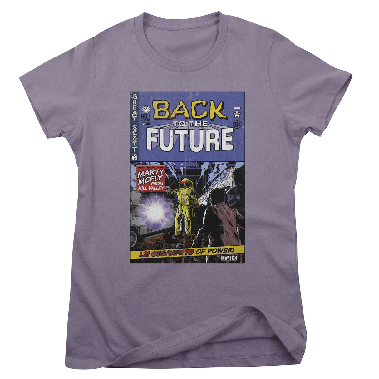 Back To The Future Comic Book Cover Girly Tee