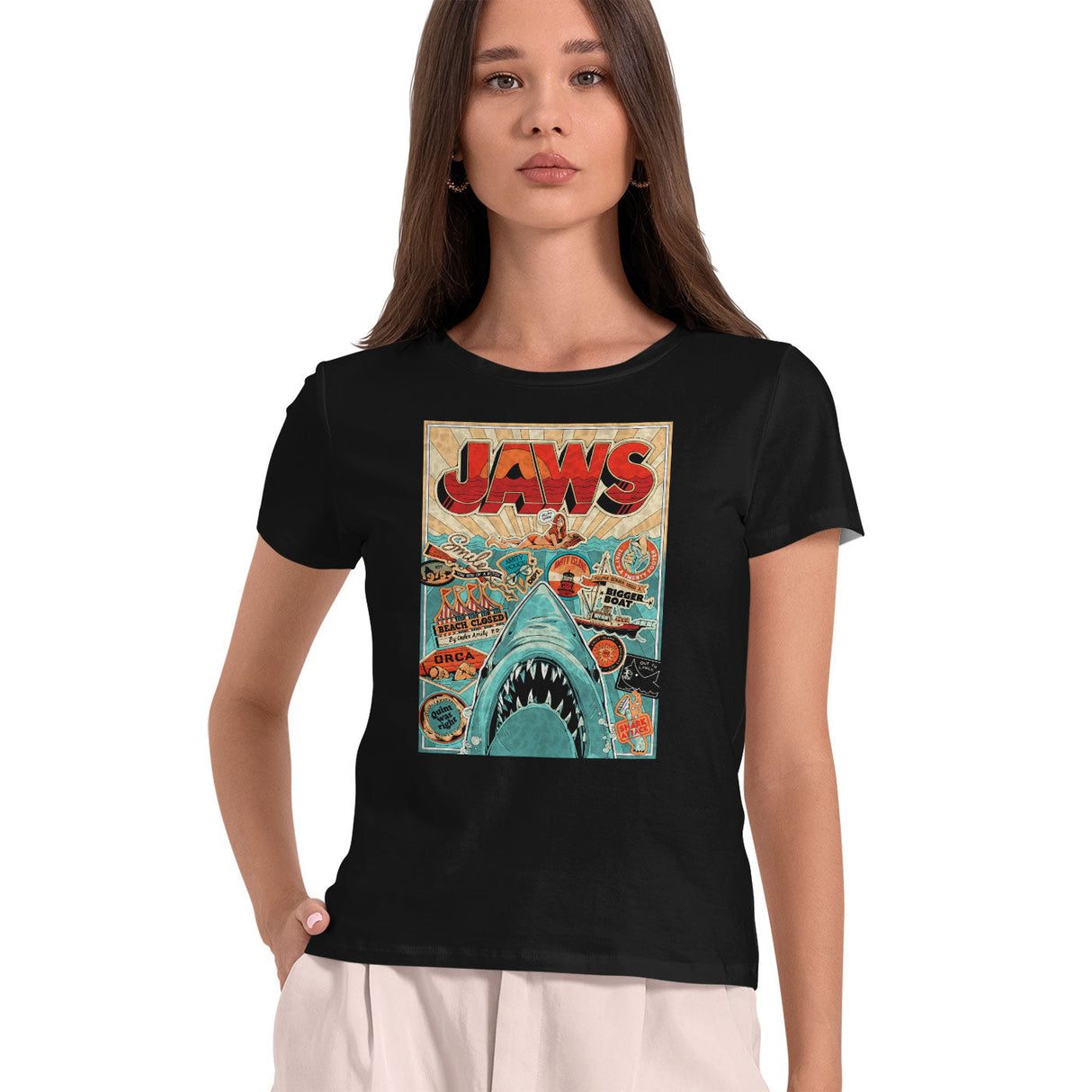 Jaws Water Poster Girly Tee