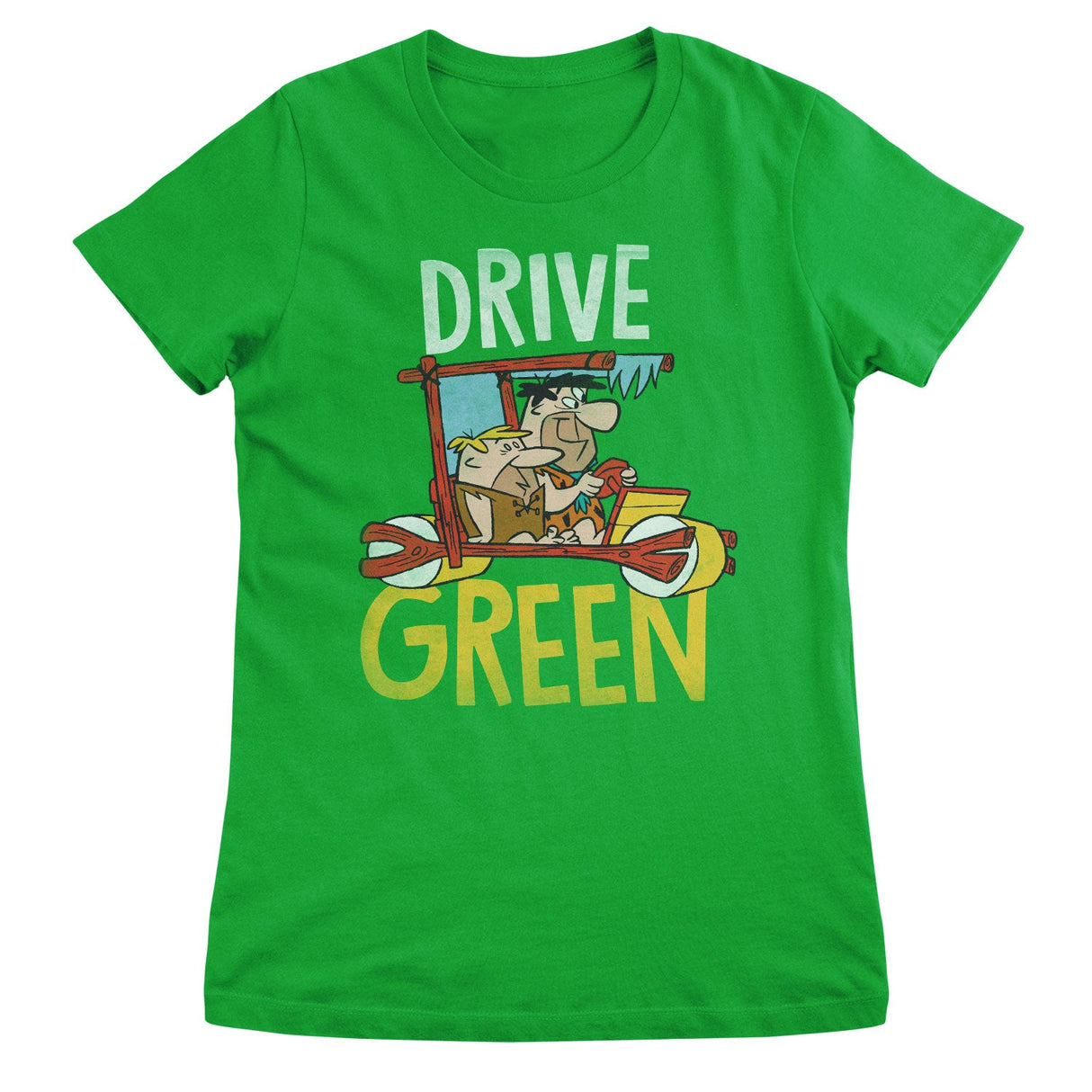 The Flintstones - Drive Green Girly Tee