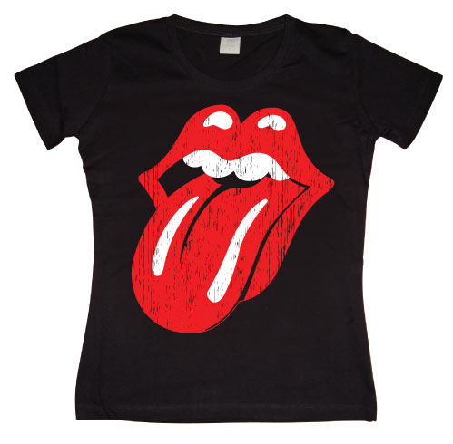 Rolling Stones Distressed Tongue Girly T- shirt