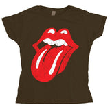 Rolling Stones Distressed Tongue Girly T- shirt