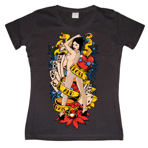 Love And Hate Pin-Up Girly Tee