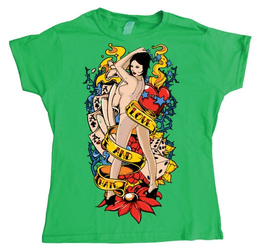 Love And Hate Pin-Up Girly Tee