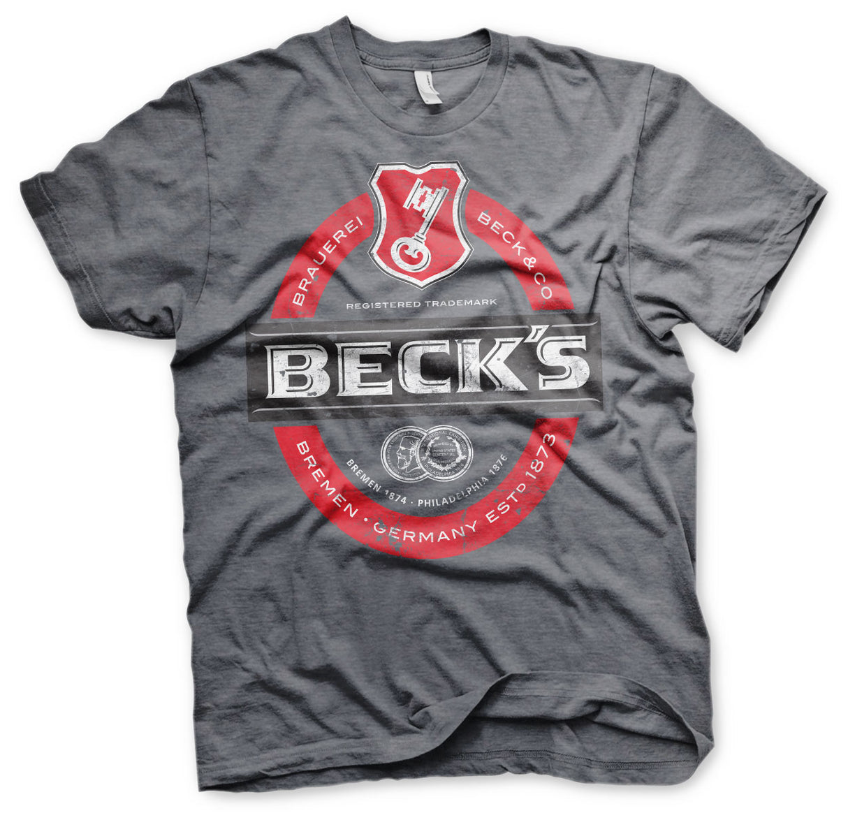 Beck's Beer Washed Label Logo T-Shirt