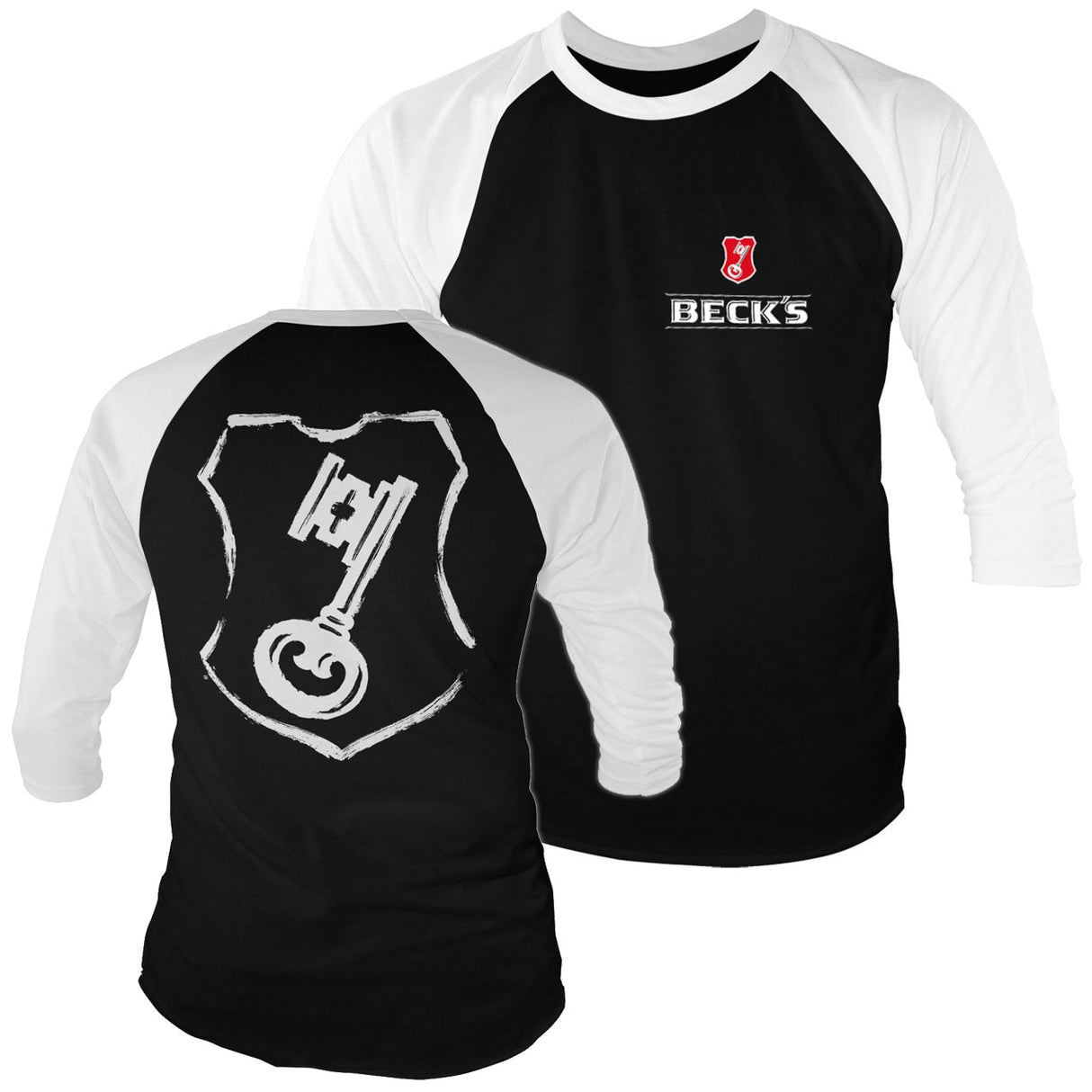 Beck's Shield Baseball 3/4 Sleeve Tee