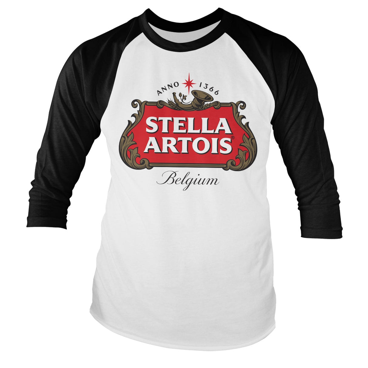 Stella Artois Belgium Logo Baseball Long Sleeve Tee