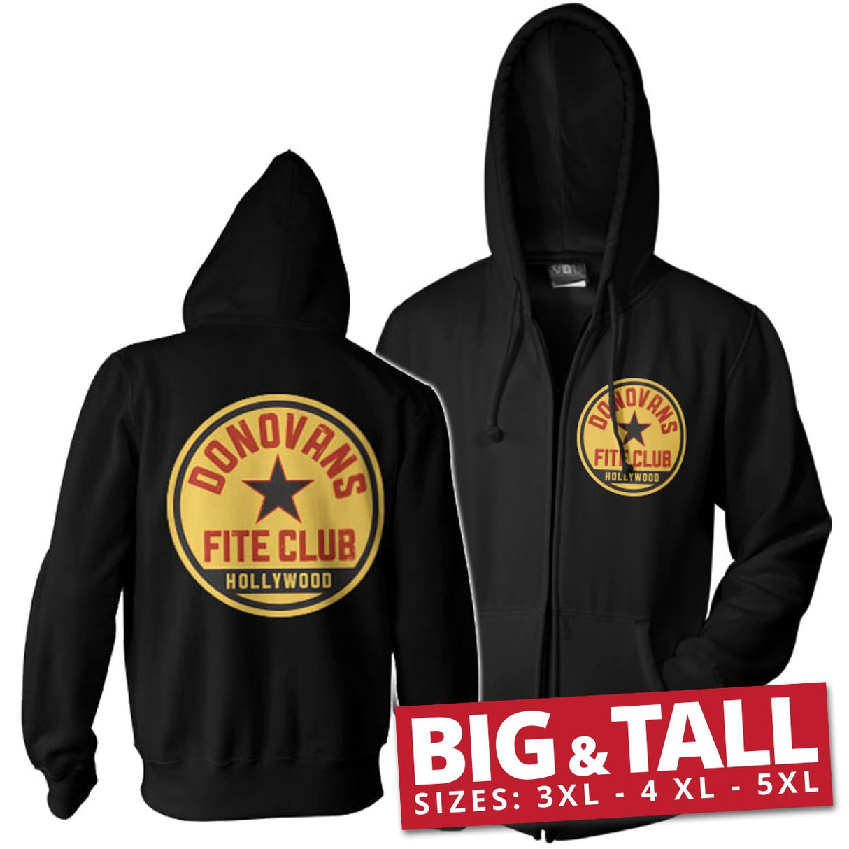 Donovans Fite Club Big & Tall Zipped Hoodie