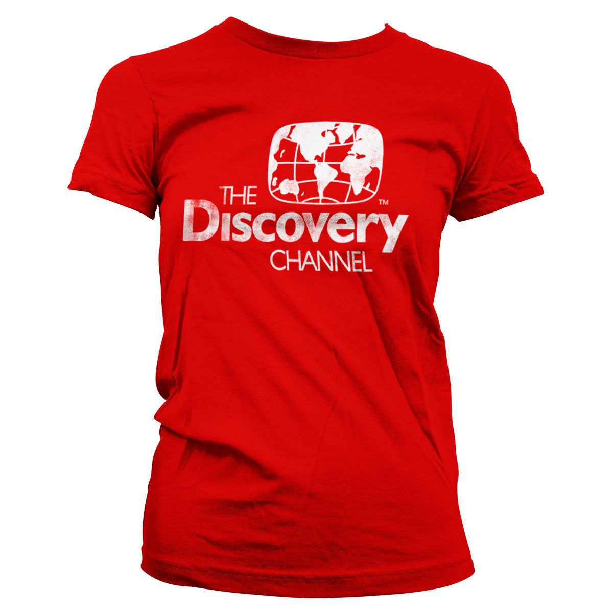 Discovery Channel Distressed Logo Girly Tee