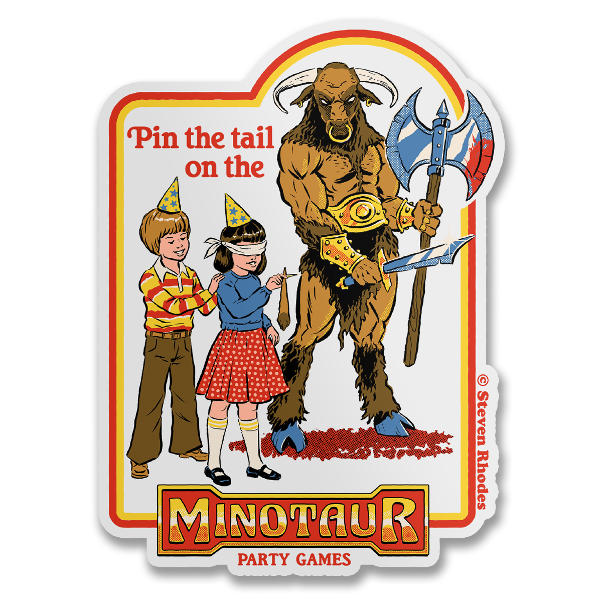 Steven Rhodes - Minotaur Party Games Sticker