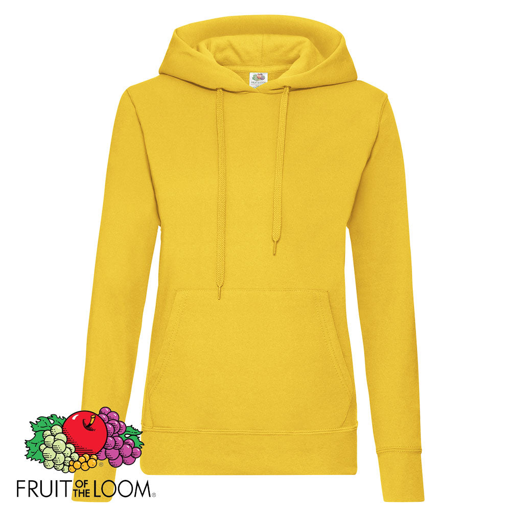 Fruit Of The Loom Yellow Girly Hoodie