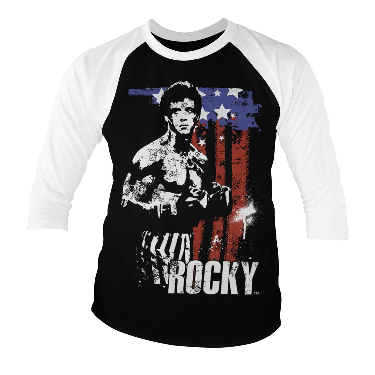 Rocky - American Flag Baseball 3/4 Sleeve Tee