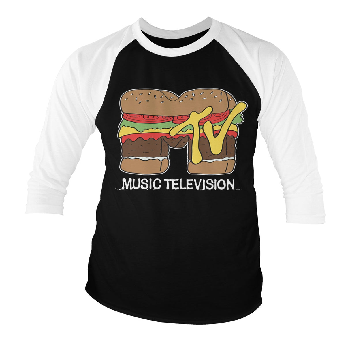 MTV Hamburger Baseball 3/4 Sleeve Tee