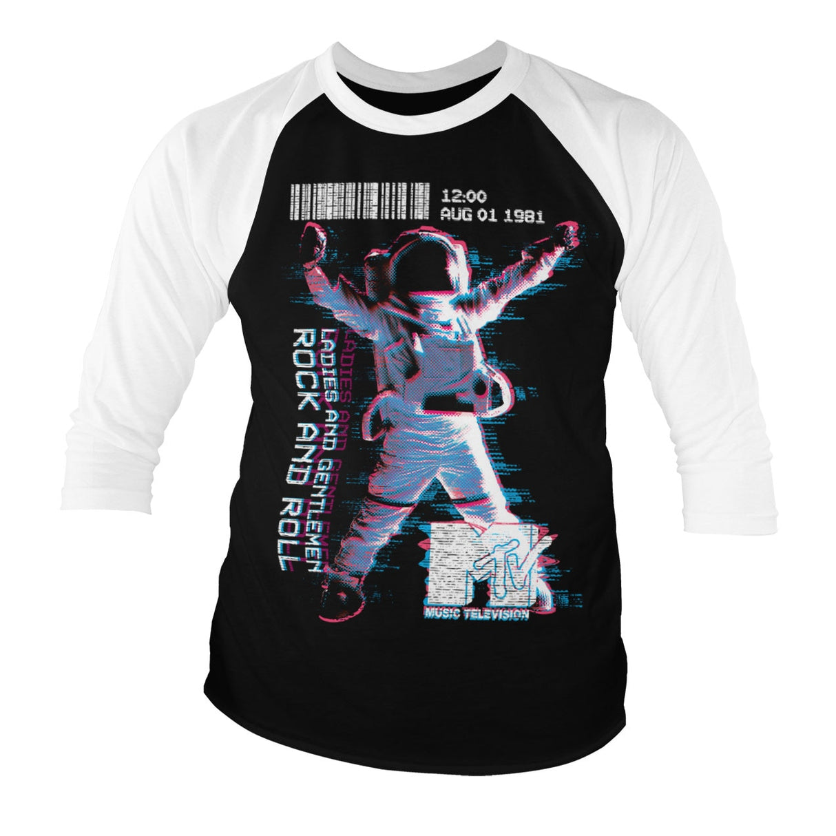 MTV Moon Man Baseball 3/4 Sleeve Tee