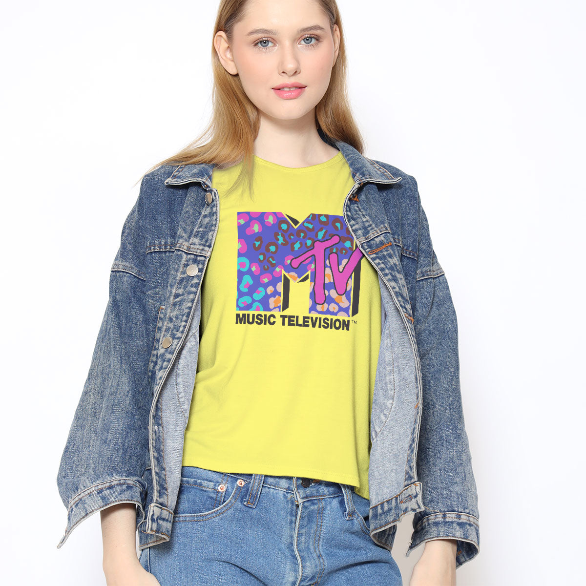 MTV - Colorful Leopard Pattern Logo Girly Tee