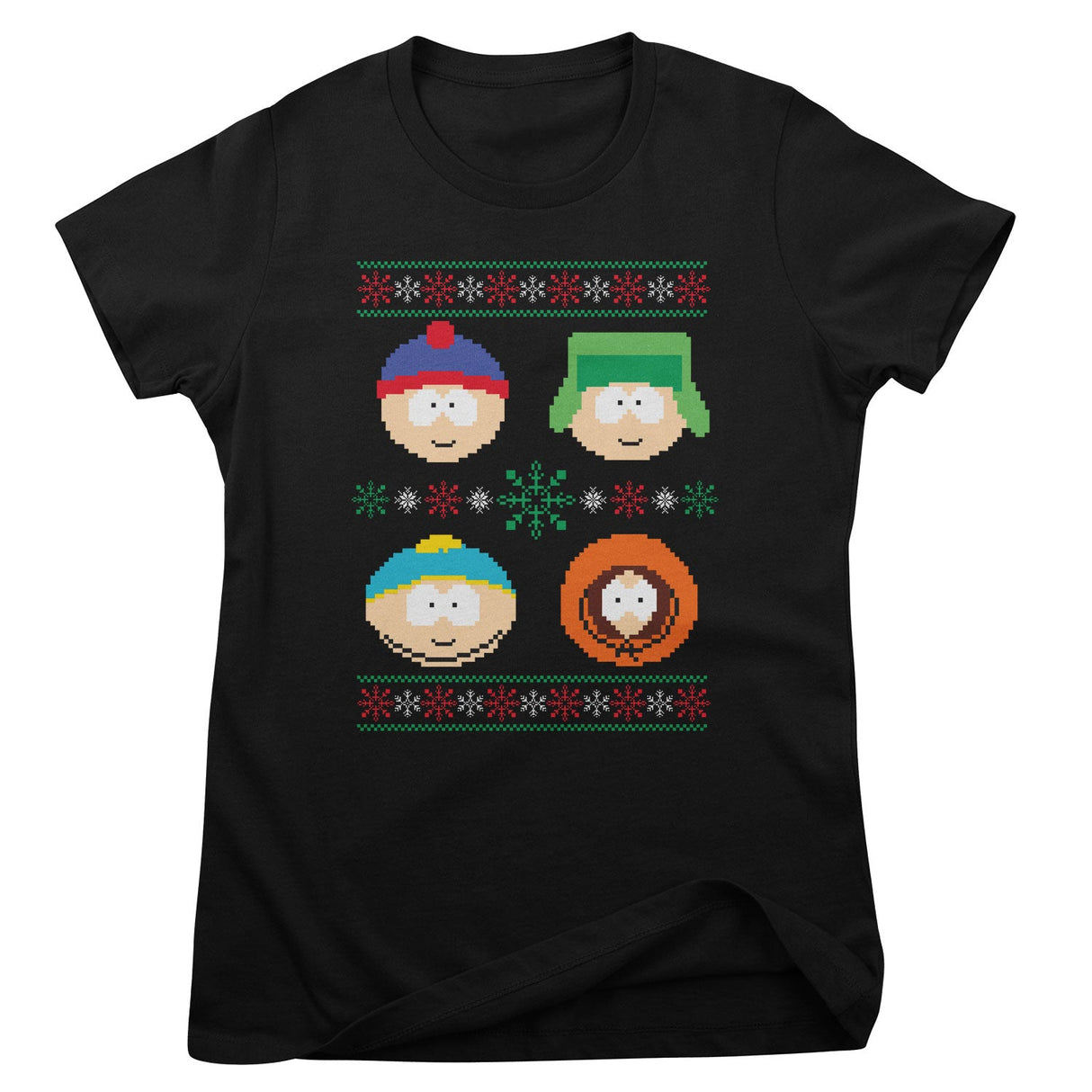 South Park 8-bit Christmas Pattern Girly Tee