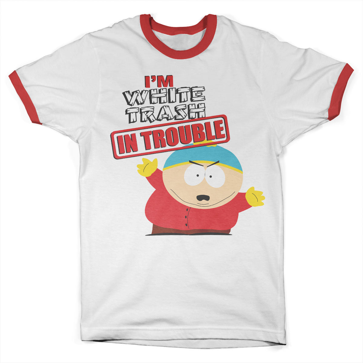 South Park - I'm White Trash In Trouble Ringer Tee