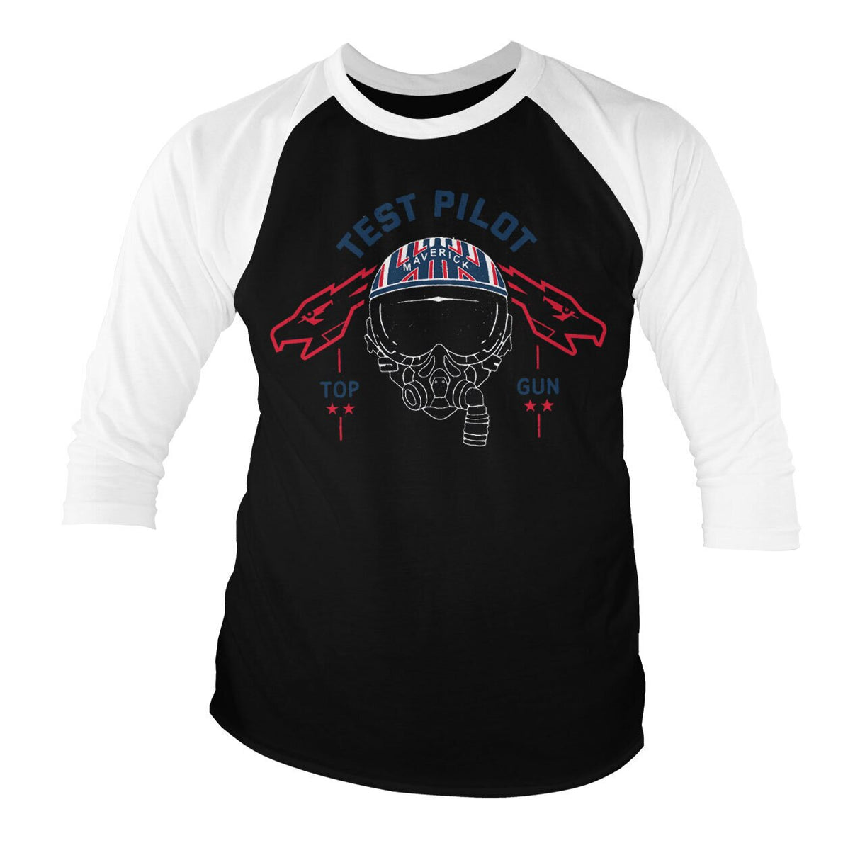 Top Gun Test Pilot Baseball 3/4 Sleeve Tee