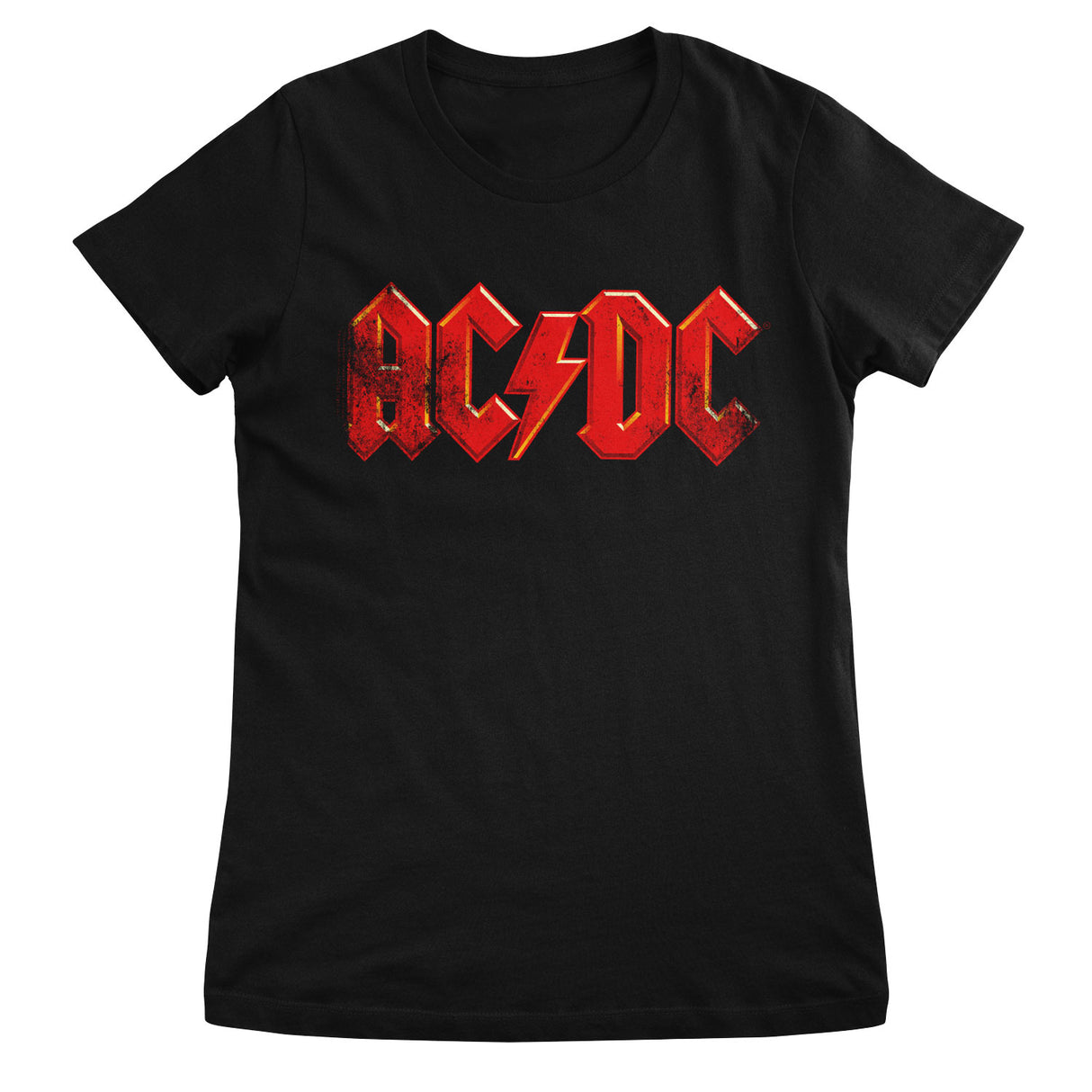 AC/DC Distressed Logo Girly Tee