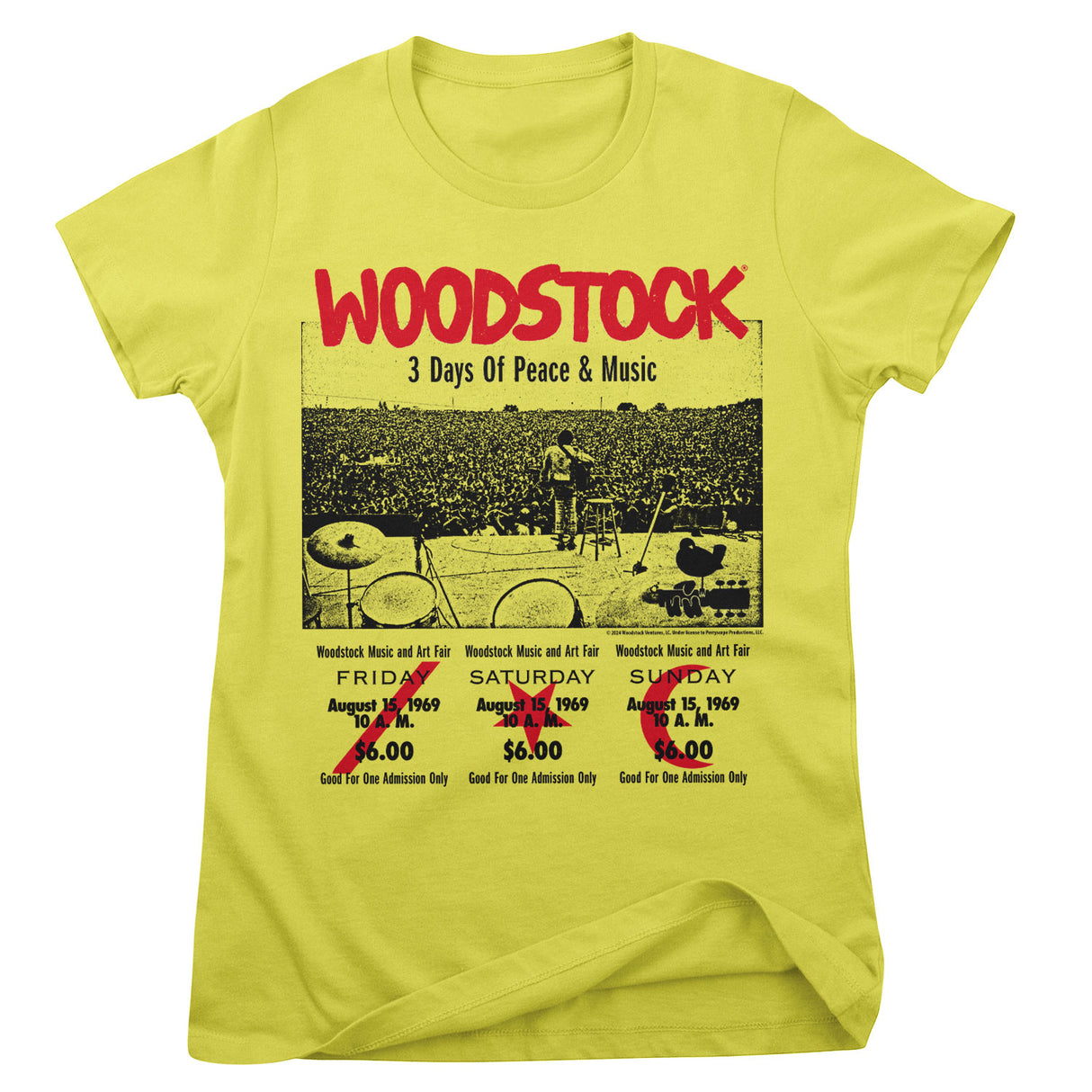 Woodstock - 3 Day Ticket Girly Tee