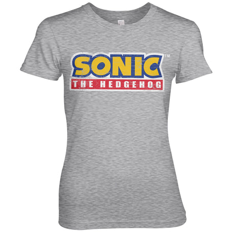 Sonic The Hedgehog Cracked Logo Girly Tee