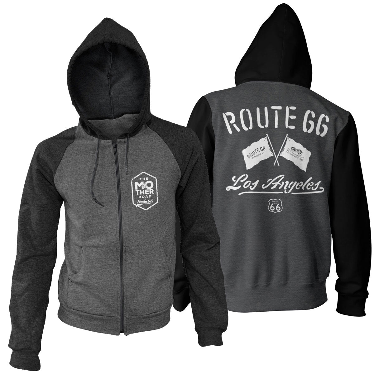 Route 66 Los Angeles Varsity Zipped Hoodie