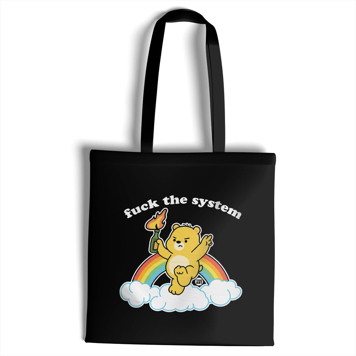 F*ck The System Teddy - ToddArt Tote Bag