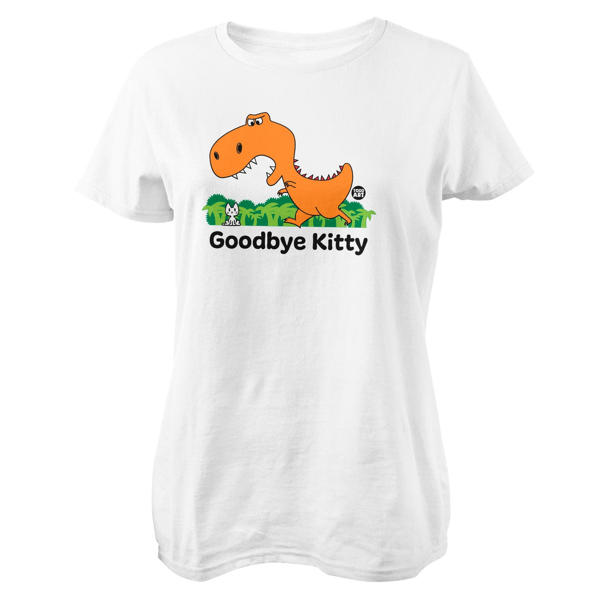 Goodbye Kitty Dinosaur - ToddArt Girly Tee