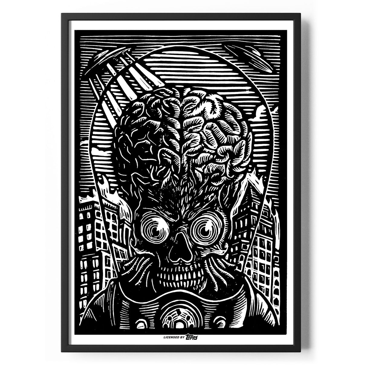 Mars Attacks B&W Art Poster Standard