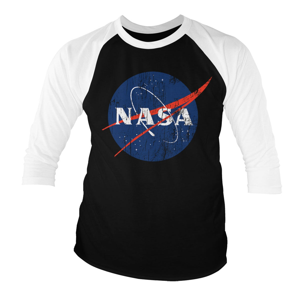 NASA Washed Insignia Baseball 3/4 Sleeve Tee