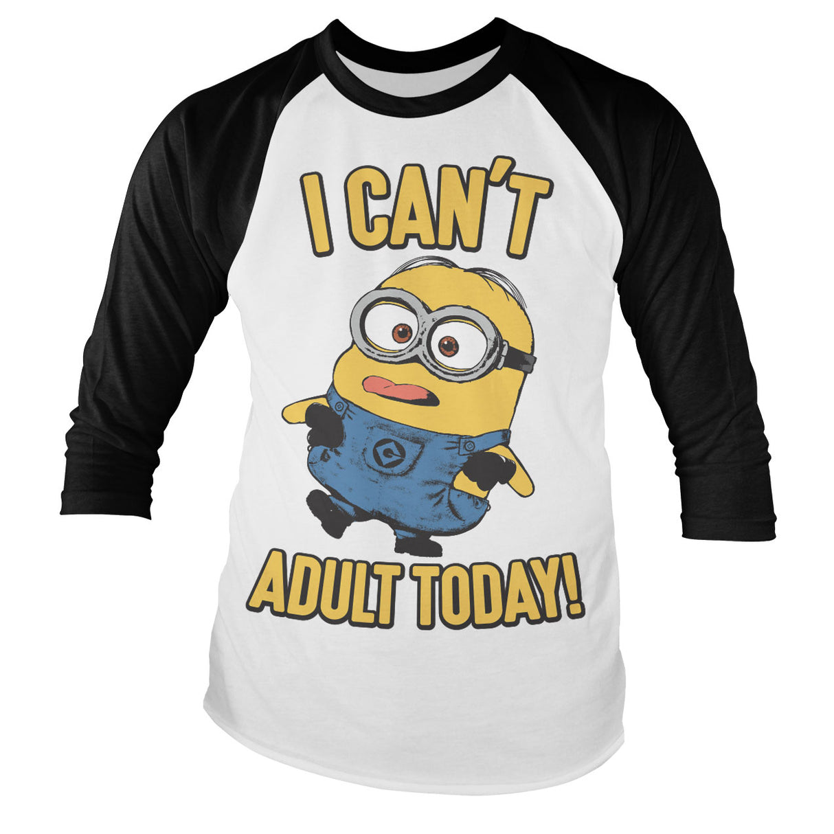 Minions - I Can't Adult Today Baseball Long Sleeve Tee