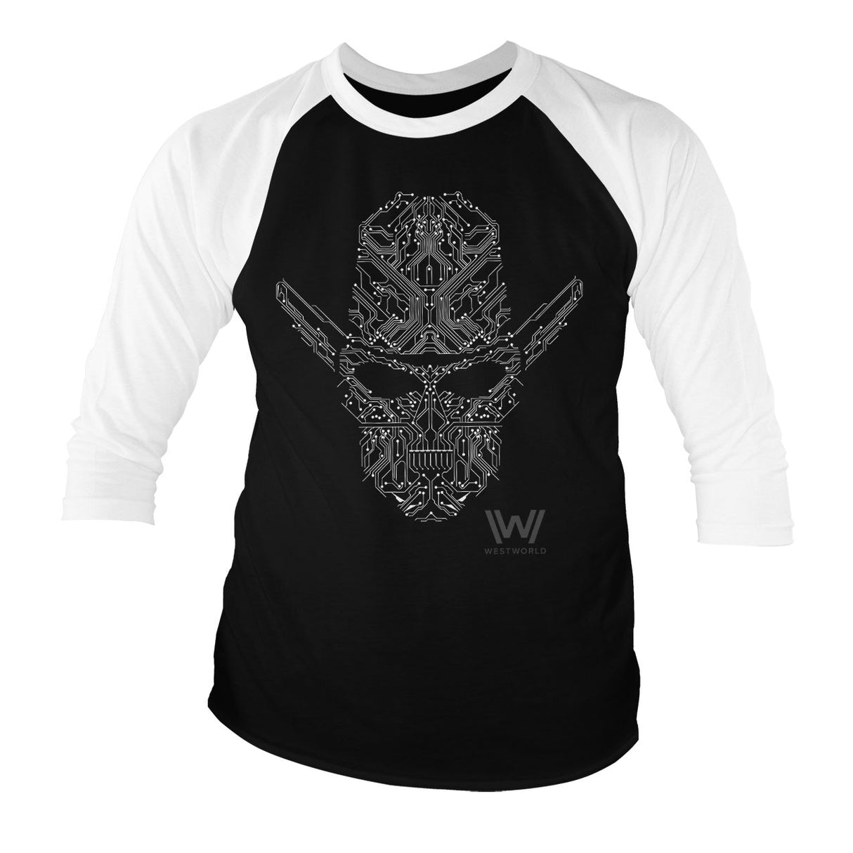 Westworld Circuit Face Baseball 3/4 Sleeve Tee