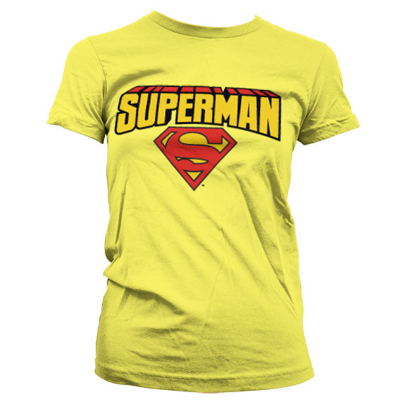 Superman Blockletter Logo Girly T-Shirt