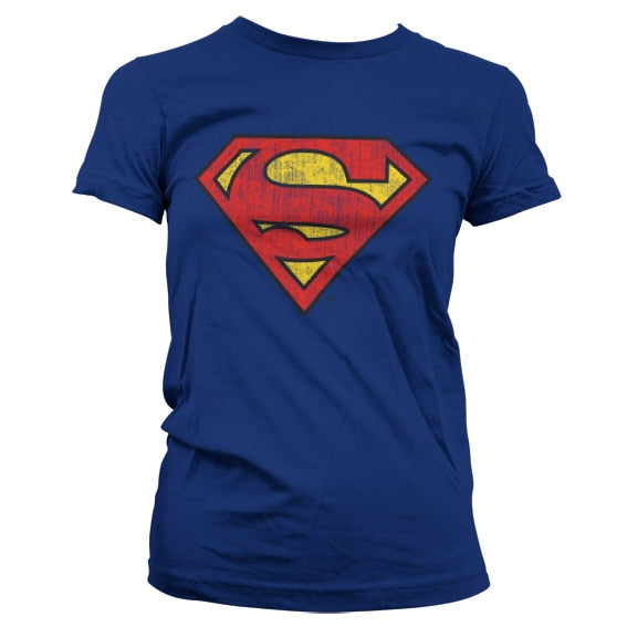 Superman Washed Shield Girly T-Shirt